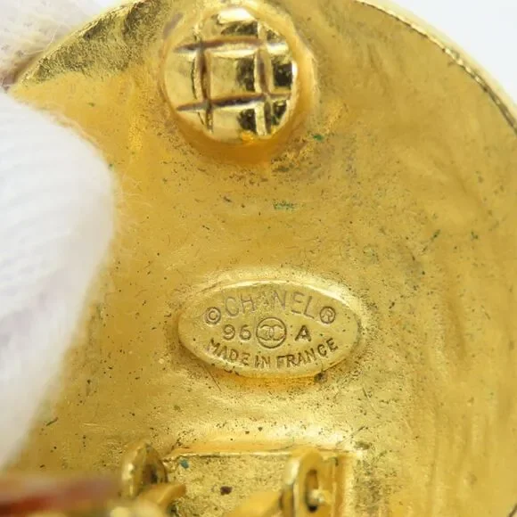 CHANEL Gold Logo Earrings - Picture 10 of 11